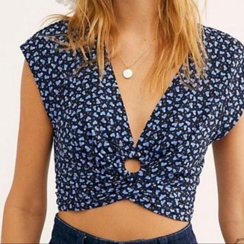 Free People Havana Honey Printer Crop Top